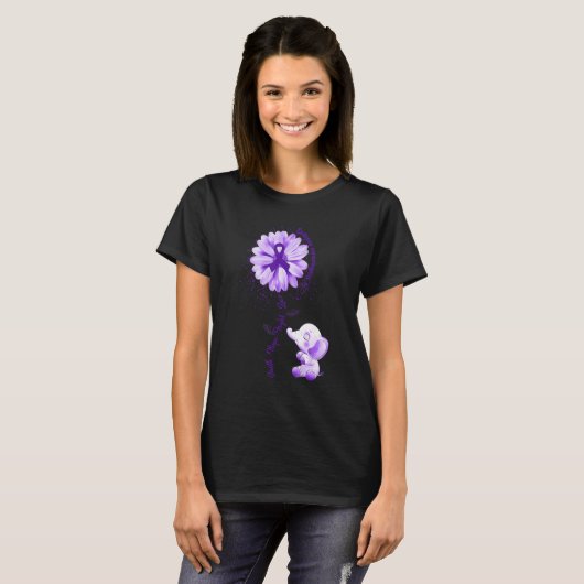 Faith Hope Fight Love Elephant Epilepsy Awareness T-shirt (Voorkant volledig)