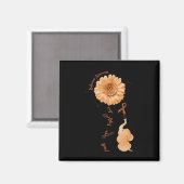 Faith Hope Fight Love Elephant Sunflower Leukemie Magneet (Voorkant / Achterkant)