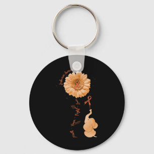 Faith Hope Fight Love Elephant Sunflower Leukemie Sleutelhanger