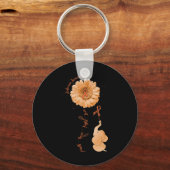 Faith Hope Fight Love Elephant Sunflower Leukemie Sleutelhanger (Voorkant)