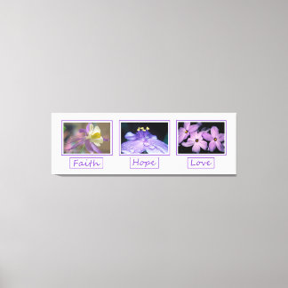 Faith Hope Liefde Bloemen Verpakt Canvas Print