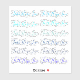 Faith Hope Liefde script stickers