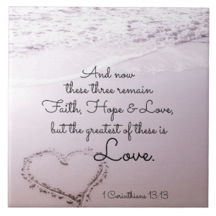 Faith Hope Love, 1 Corinthians 13:13, Ocean Beach Tegeltje