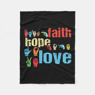 Faith Hope Love Amerikaanse Gebarentaal Christelij Fleece Deken