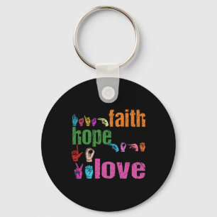 Faith Hope Love Amerikaanse Gebarentaal Christelij Sleutelhanger