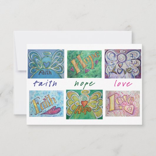 Faith Hope Love Angel Word Collage Invitation (Devant)