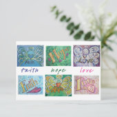 Faith Hope Love Angel Word Collage Invitation (Debout devant)