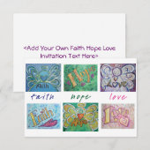 Faith Hope Love Angel Word Collage Invitation (Devant / Derrière)