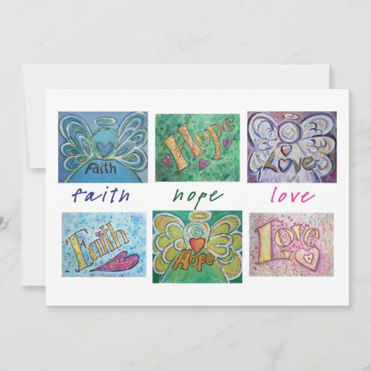 Faith Hope Love Angel Word Collage Invitation (Devant)