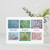 Faith Hope Love Angel Word Collage Invitation (Debout devant)