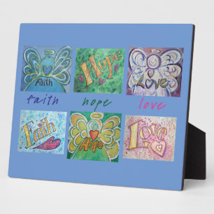 Faith, Hope, Love Angel Word Collage Poem Plaque Fotoplaat