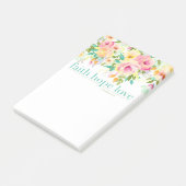 Faith Hope Love | Aquarelle Floral Post-it® Notes (Incliné)