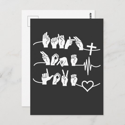 Faith Hope Love ASL American Sign Language Briefkaart (Voorkant / Achterkant)