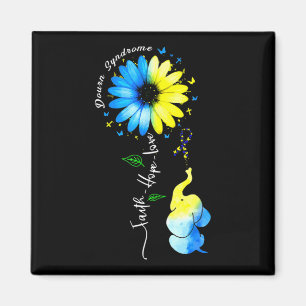 Faith Hope Love Awareness Down's Syndrome The Blue Magneet