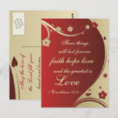 Faith Hope Love Bible Verse Customisée Carte posta (Devant / Derrière)