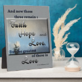 Faith Hope Love Bible Verse Plaque (Côté)