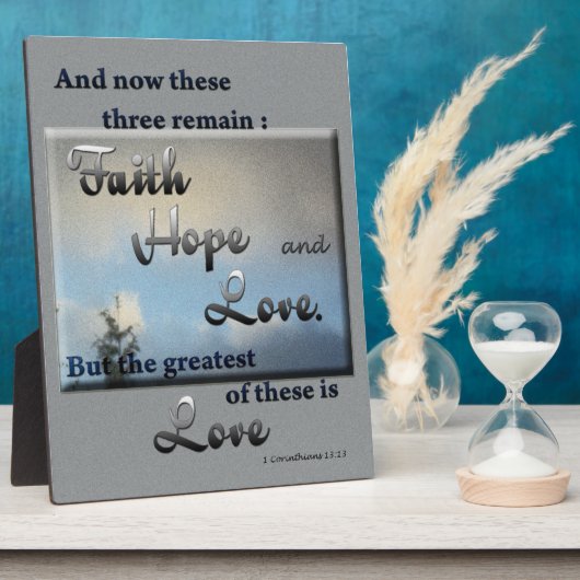 Faith Hope Love Bible Verse Plaque (Côté)