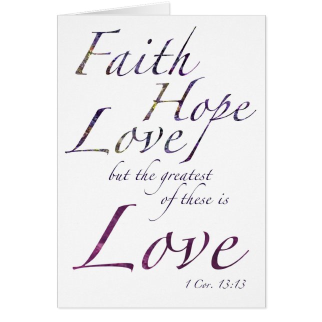 Faith Hope Love blanco kaart (Voorkant)