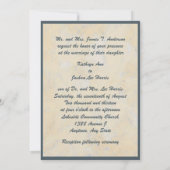 Faith Hope Love Blue Heart Faire-part de mariage (Dos)