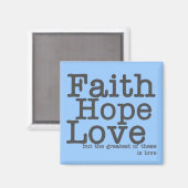 Faith Hope Love Blue Magnet (Recto/Verso)
