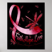 Faith Hope Love Brain Aneurysm Awareness Dragonfly Poster (Voorkant)