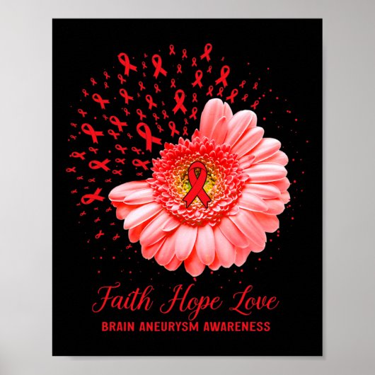 Faith Hope Love Brain Aneurysm Awareness Survivor Poster (Voorkant)
