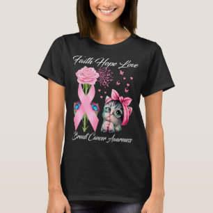 Faith Hope Love Breast Cancer Awareness Butterfly T-shirt