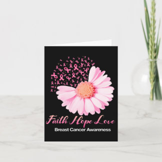 Faith Hope Love Breast Cancer Awareness Flower Pin Kaart
