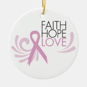 Faith, Hope, Love - Breast Cancer Support Keramisch Ornament