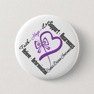 Faith Hope Love Butterfly - Crohns Disease Ronde Button 5,7 Cm