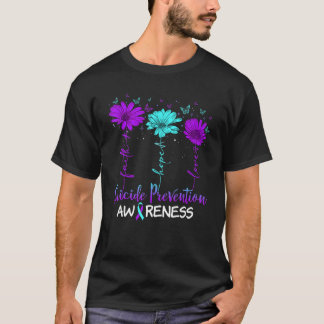 Faith Hope Love Butterfly Daisy Suicide Prevention T-shirt