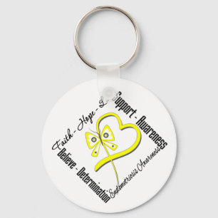 Faith Hope Love Butterfly Endometriosis Awareness Sleutelhanger
