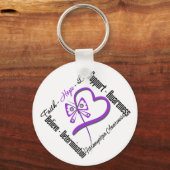 Faith Hope Love Butterfly - Fibromyalgia Awareness Sleutelhanger (Voorkant)