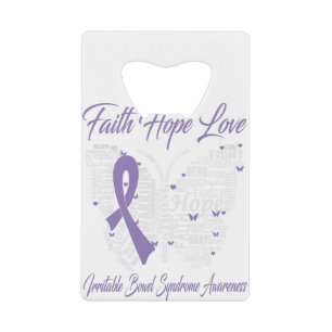 Faith Hope Love Butterfly Irritable Bowel Syndrome Kredietkaart Flessenopener