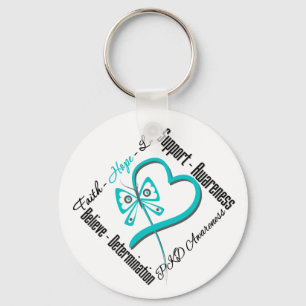 Faith Hope Love Butterfly - PKD Awareness Sleutelhanger