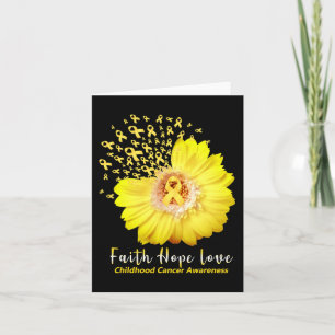 Faith Hope Love Child Cancer Awareness Ribbon Kaart