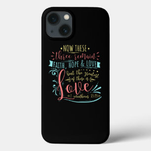 Faith Hope Love Christelijk Scripting Lettering iPhone 13 Hoesje