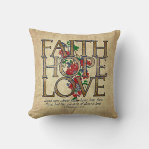 Faith Hope Love Christelijke Bijbel Verse Kussen