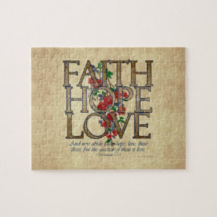 Faith Hope Love Christelijke Bijbel Verse Legpuzzel