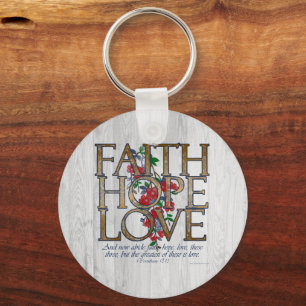 Faith Hope Love Christelijke Bijbel Verse Sleutelhanger