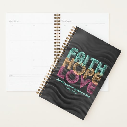 Faith Hope Love Christian Bible Verse Retro (Devant avec enveloppe)