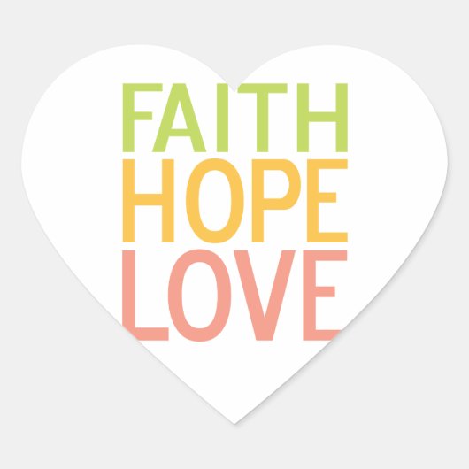 Faith Hope Love Christian Inspirational Stickers (Devant)