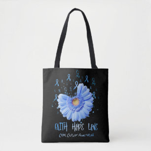 Faith Hope Love Colon Cancer Awareness Flower Draagtas