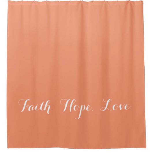 Faith Hope Love Coral Peach Douche rideau (Devant)