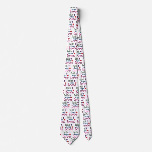 Faith Hope Love Cross Heart Cravate (Devant)