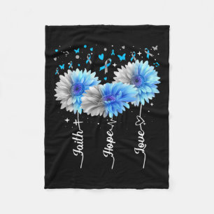 Faith Hope Love Cute Daisy Diabetes Awareness Gift Fleece Deken