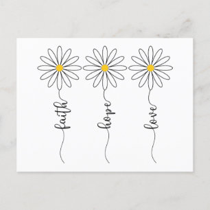 Faith Hope Love Daisies Briefkaart
