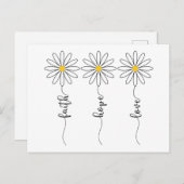 Faith Hope Love Daisies Briefkaart (Voorkant / Achterkant)