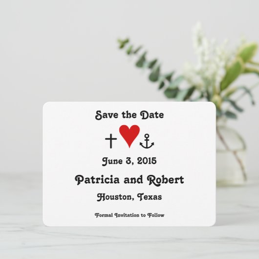 Faith Hope Love | Datum opslaan Save The Date (Staand voorkant)