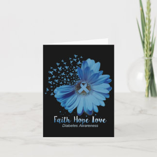 Faith Hope Love Diabetes Awareness Sunflower Kaart